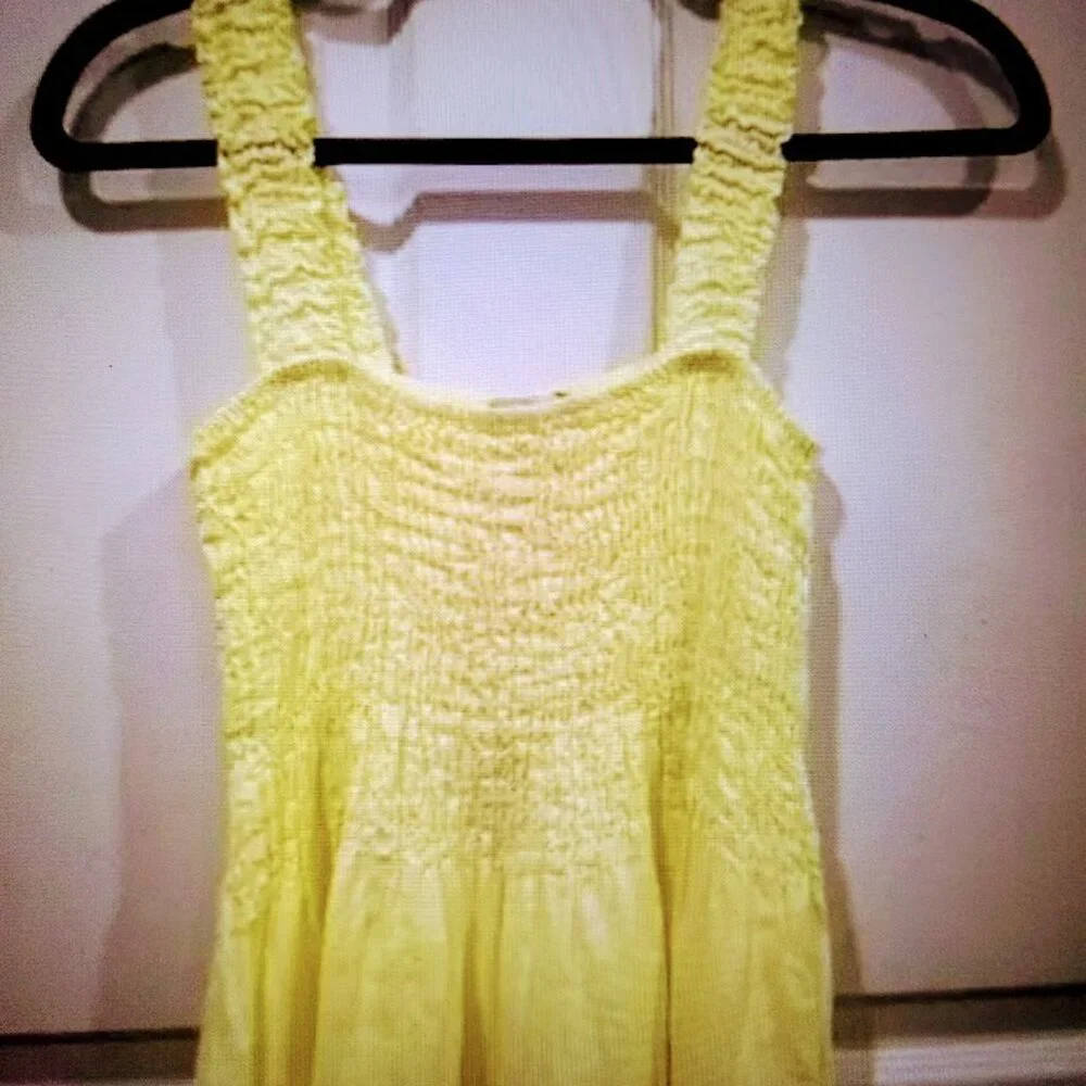 Vacation-Ready! NWOT Laura Bianchi made in Italy linen size L yellow sun dress - Picture 2 of 9